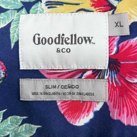 Goodiefellow & Co Hawaiian Button-up Shirt Men's XL Multicolor Floral Slim Fit - Picture 9 of 10